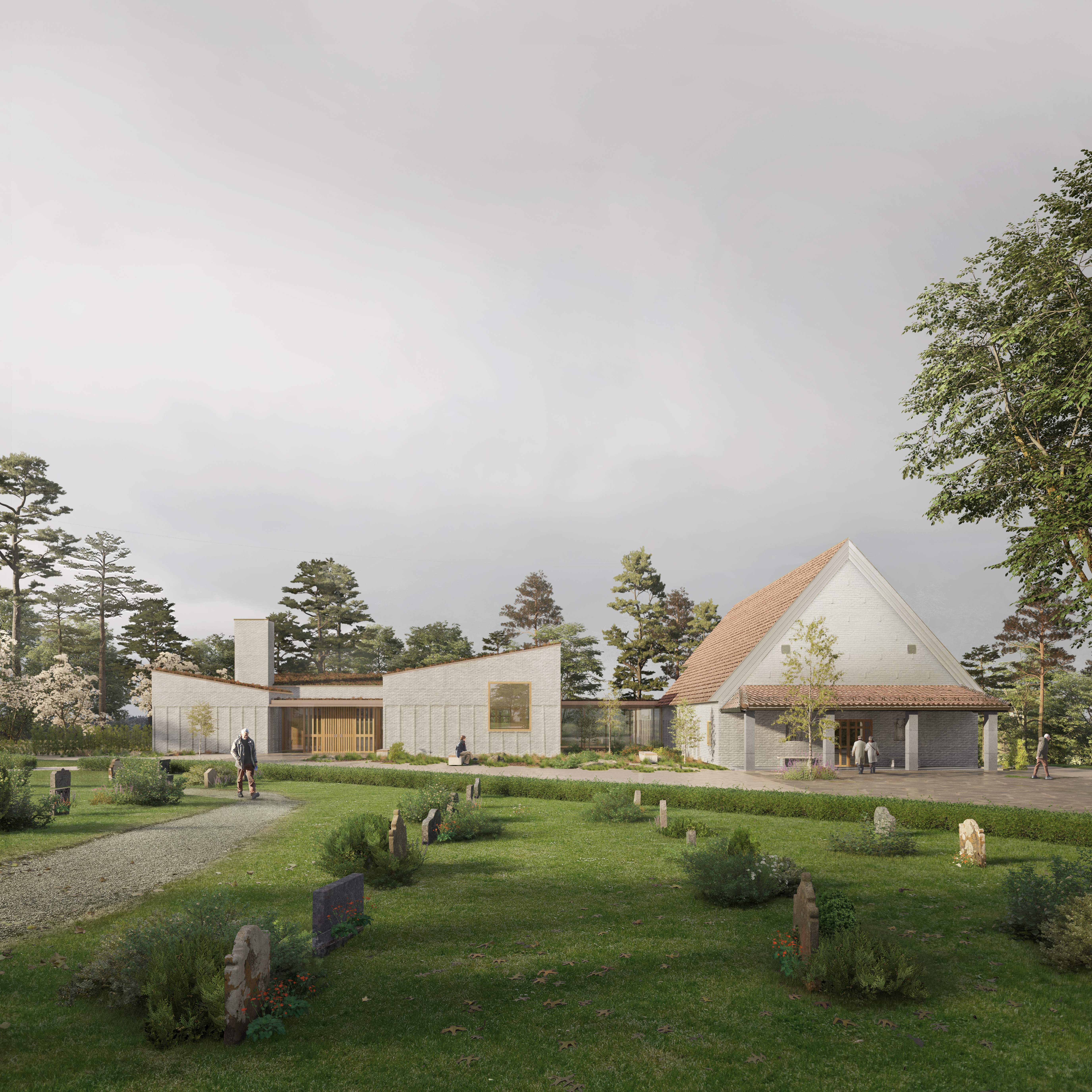 Bildet er en illustrasjon av hvordan det nye krematoriet kan bli.