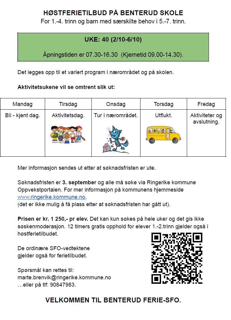 Plakat høstferietilbud høaten 2023